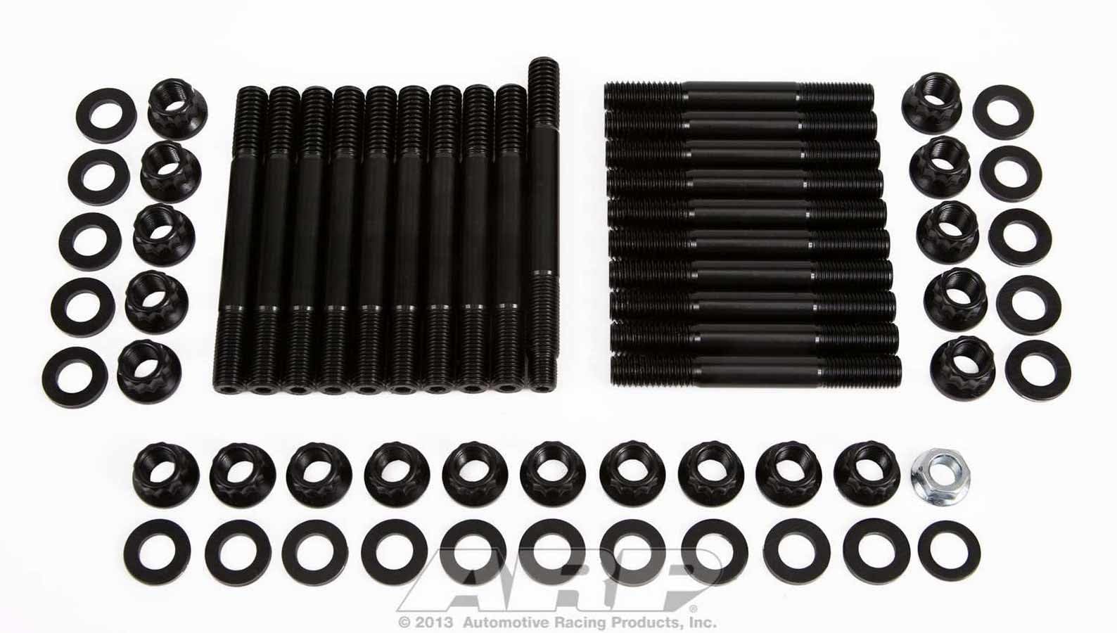 ARP 12 Point Nuts Main Stud Kit, 4-Bolt Mains, Chromoly, Black Oxide, Dart LS Next Block, GM LS-Series, Kit