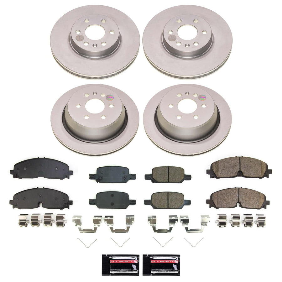 Power Stop CRK8797 Brake Kit For Chevrolet Colorado 2021-2022, GMC Canyon 2021-2022 Front and Rear Geomet Coated Rotors and Pads