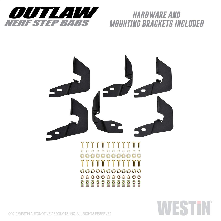 Outlaw Nerf Bars Westin 58-53715 fits 2014-2018 Silverado Sierra 1500 2019 Silverado LD Sierra 1500 Limited 2015-2019 Silverado Sierra 2500 3500 Double Cab Textured Black Pair