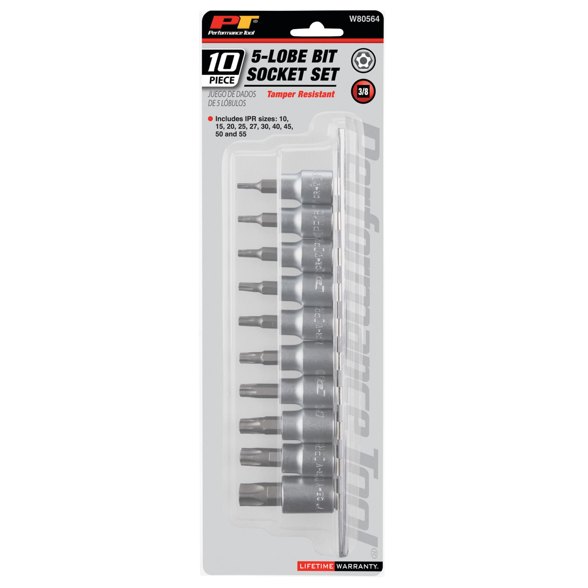 5 Lobe Socket Set Performance Tool W80564, 10-Piece
