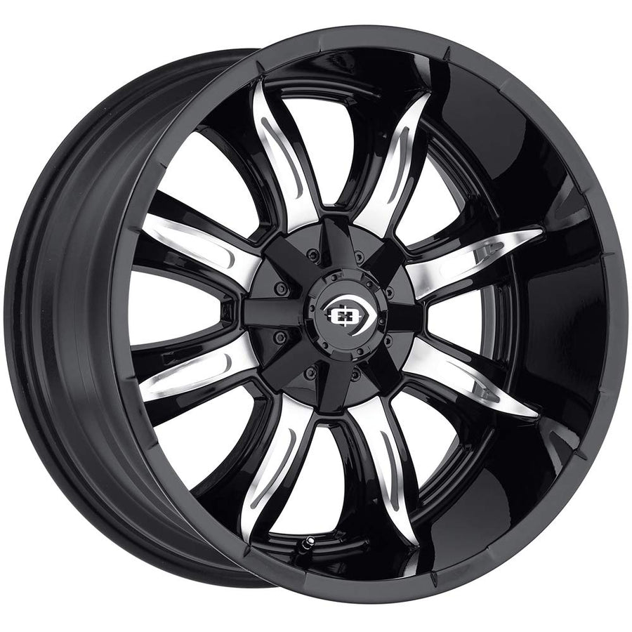 Gloss Black Machined Face Vision 423 Manic Wheel Finish (20 x 9. inches /8 x 180 mm, 12 mm Offset)