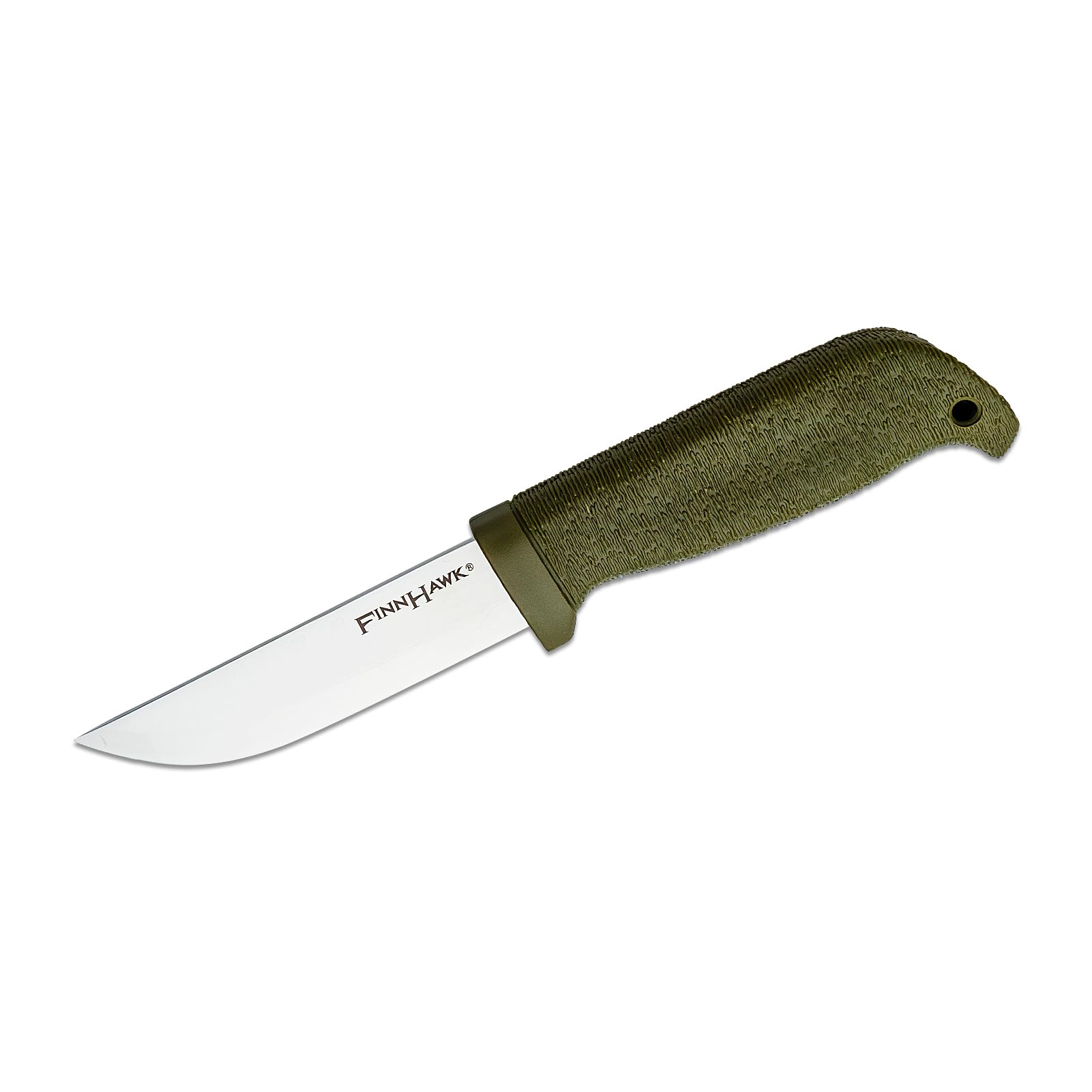 Cold Steel 4" Finn Hawk Durable Compact German 4116 Steel Fixed Blade Outdoor Bushcraft Game Hunting Utility Knife, 4-1/2" Textured Handle with TPR, Secure-Ex Sheath