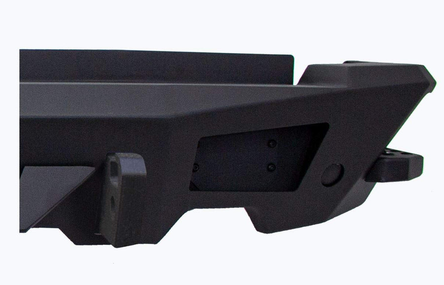 Rear Bumper Go Rhino BR20.5 | Mild Steel, Textured Black | 28130T | Fits 2019-2024 Ram 1500 (Compatible with Rear Back up sensors)