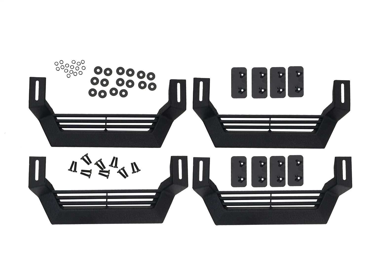 Rock Rail RAMPAGE PRODUCTS Short Steps for All Jeeps | 4-Piece Set, Rock Rails Sold Separately, Steel, Black | 26410034 | Universal Fit