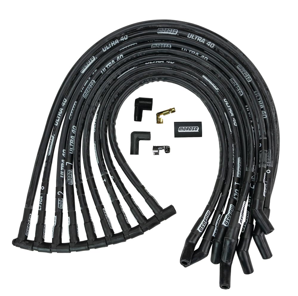 ULTRA WIRE SET, 40 SLEEVED, FORD 351W, BLACK 73822