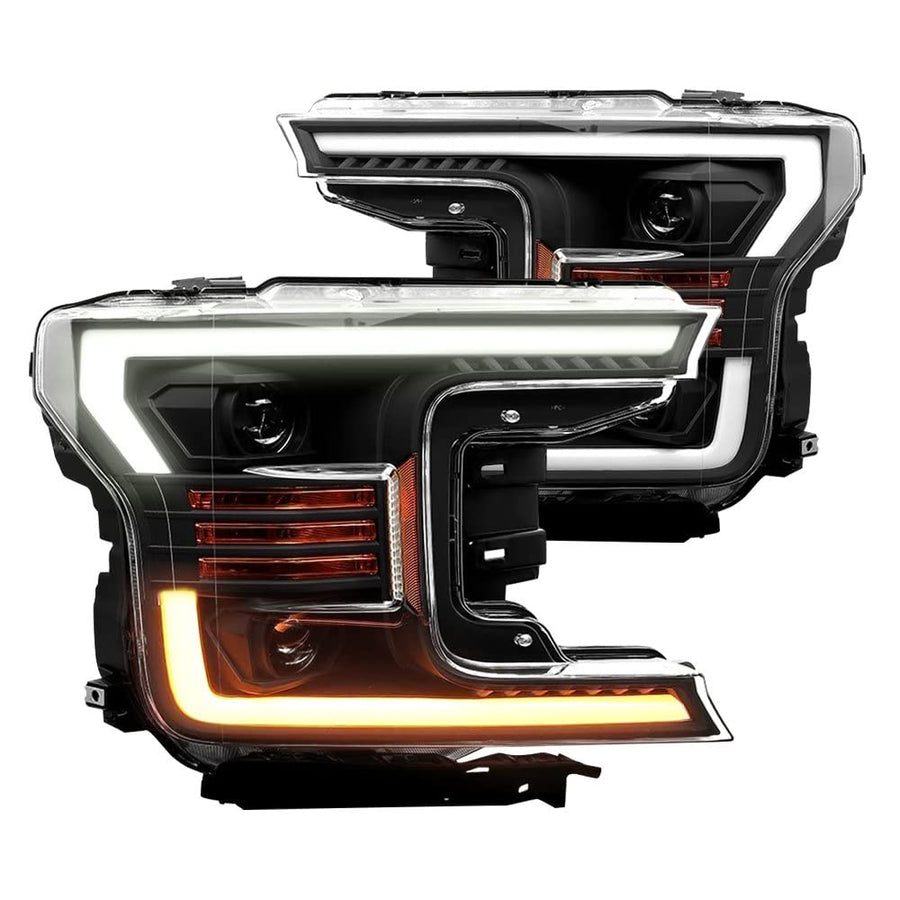 880176 AlphaRex USA Plank Style Design w/Activation Light LED Projector Headlights fits Ford F-150, Clear