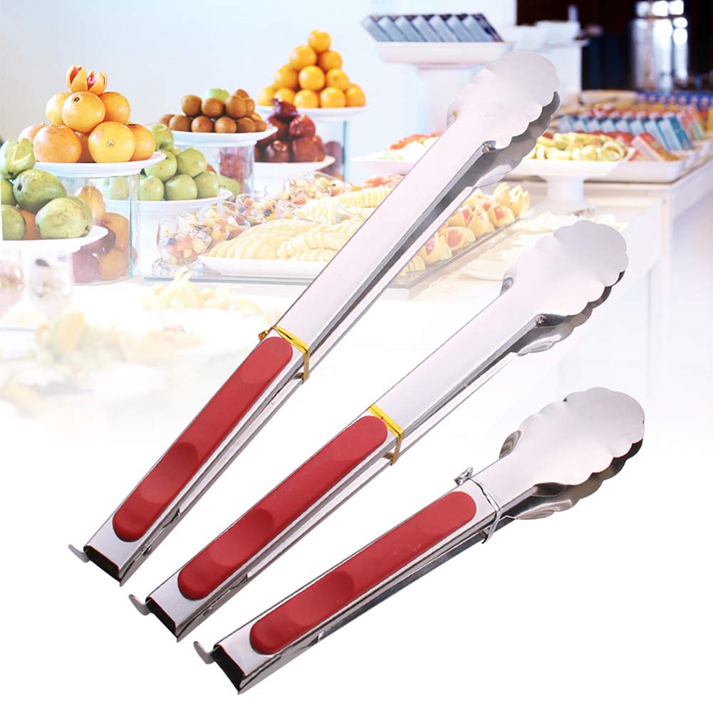 BBQ Tongs LZDseller01 Stainless Steel Heat Resistant Easy Clean No Zero Black 12