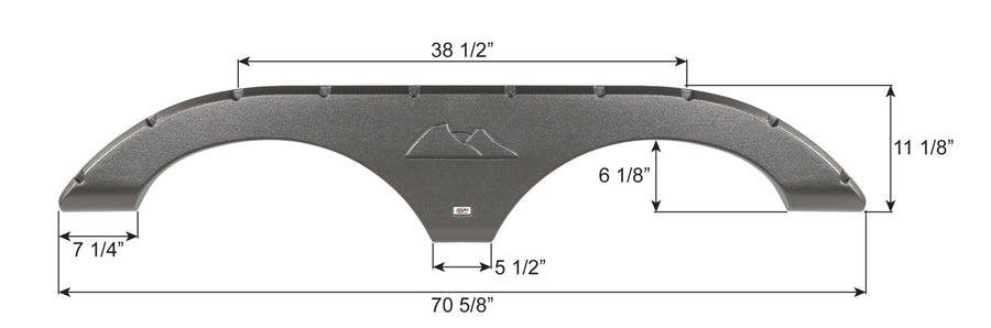 Fender Skirt ICON 15155, Tandem, Keystone, FS2293, Twilight Grey Metallic