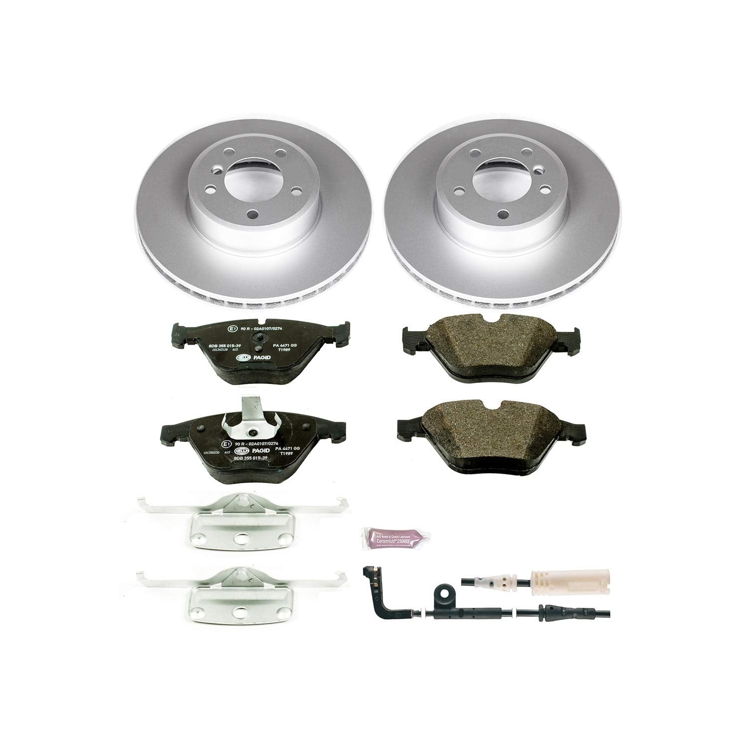 Power Stop ESK2110 Euro-Stop Front Brake Kit and 1 Front Sensor Wire For BMW 525i, BMW 525xi, BMW 528i, BMW 528i xDrive, BMW 5, BMW 530i, BMW 530xi, BMW 535i xDrive, BMW 5 [Model Specific]