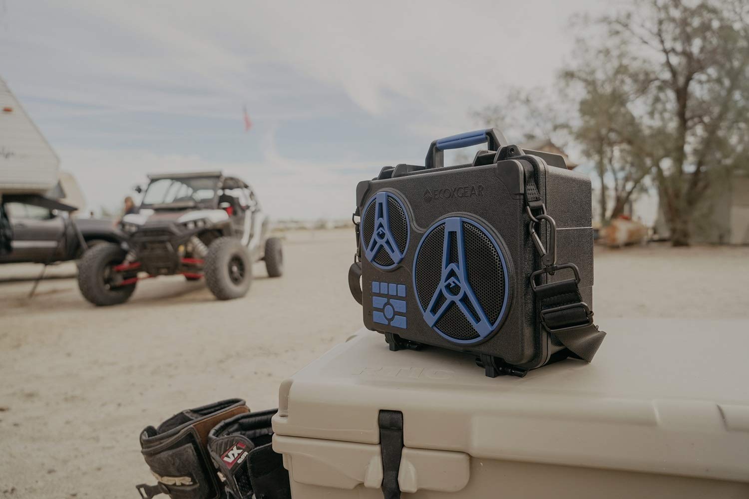 EcoJourney ECOXGEAR Rugged Waterproof Portable Bluetooth Wireless 65-Watt Speaker Dry Storage with 50+ Hours Playtime(Blue)