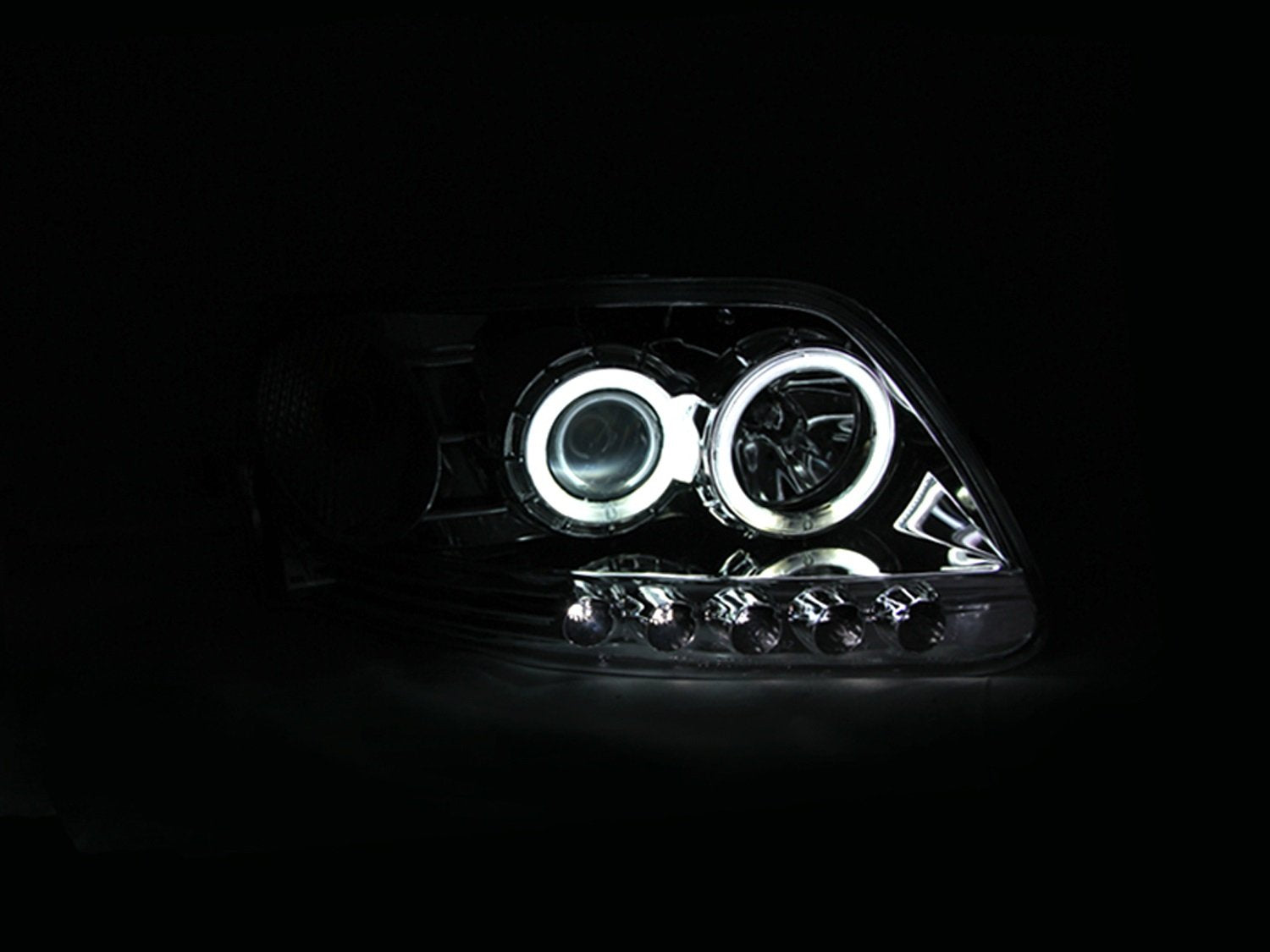 Ford F-150 Anzo USA 111054 Projector Chrome Clear With Halo Headlight Assembly - (Sold in Pairs)