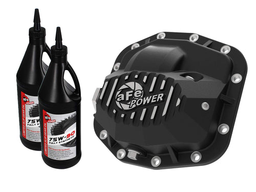 aFe POWER Front Differential Cover Pro Series Black w/Oil - #46-71011B - Jeep Wrangler (JL) 18-23 L4-2.0L (t)/ V6-3.6L (Dana M186)
