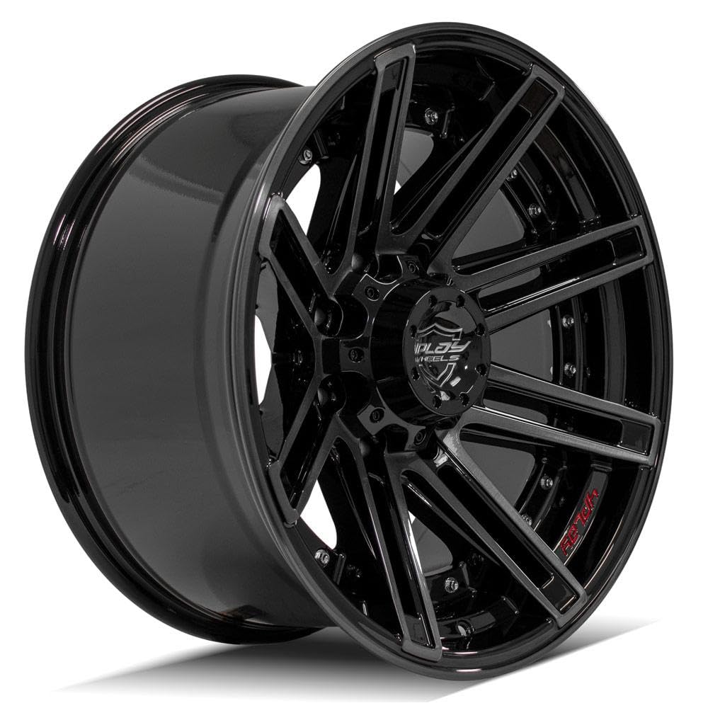 4PLAY Tires 4P08-20100-5D55-24BBT Brushed Black Wheel Painted (20 x 10. inches /5 x 127 mm, -24 mm