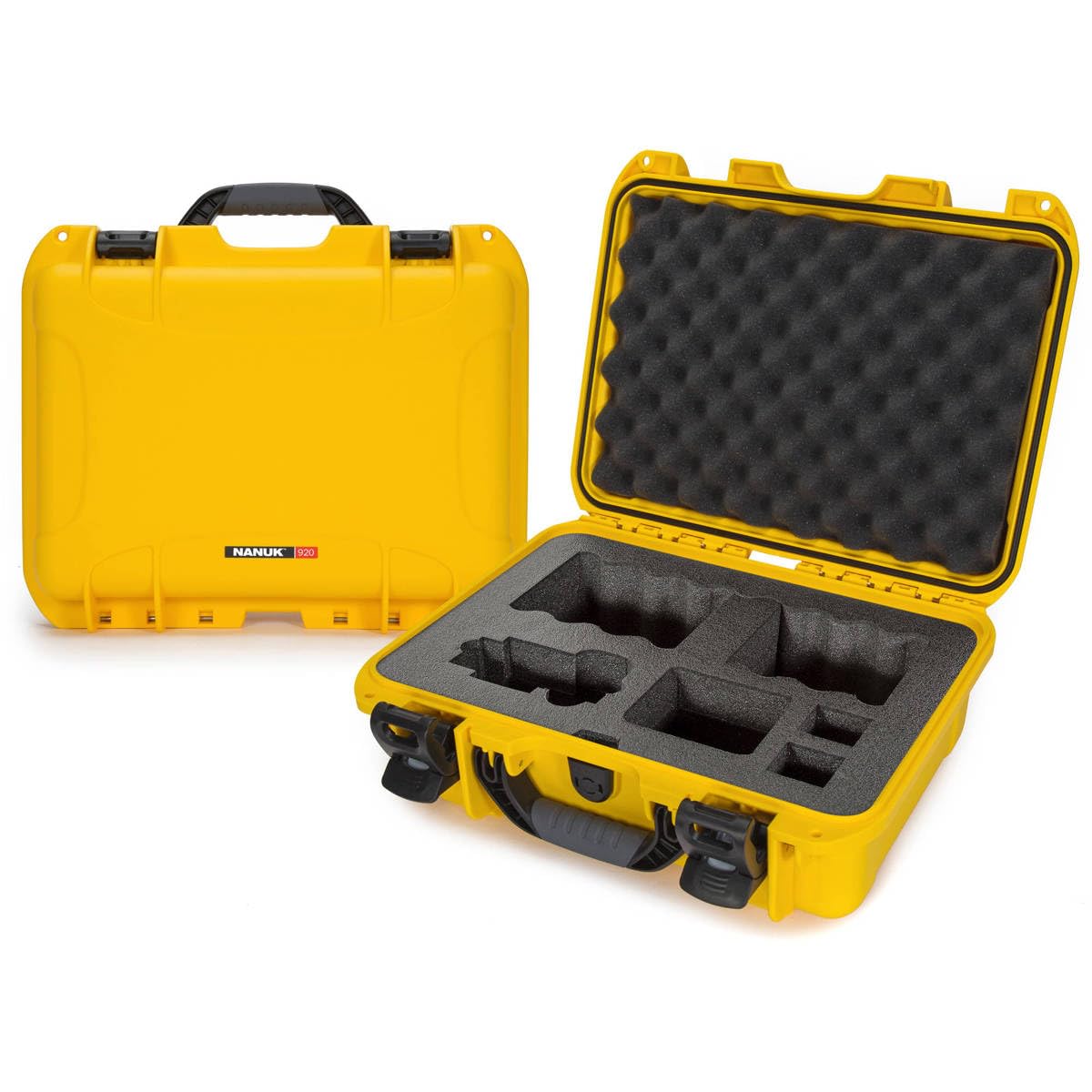Waterproof Nanuk 920 Hard Case with Custom Foam Insert for Sony A7R Size Camera - Yellow