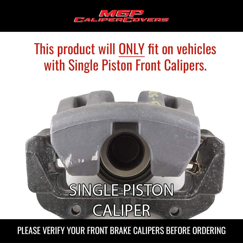 MGP 32005SMOPRD Caliper Covers Red Brake Covers Fits 2005-2010 Chrysler 300 (2.7L / 3.5L Single Piston Front Caliper) Engraved with MOPAR (Front/Rear Covers; Set of 4)