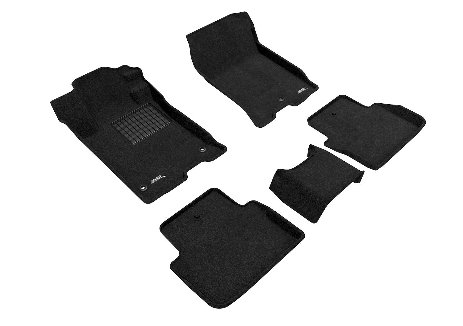 3D MAXpider Custom Fit All-Weather Carpeted Floor Mats for 2015-2020 Acura TLX FWD Car Floor Liners Elegant Series (1ST & 2ND Row)