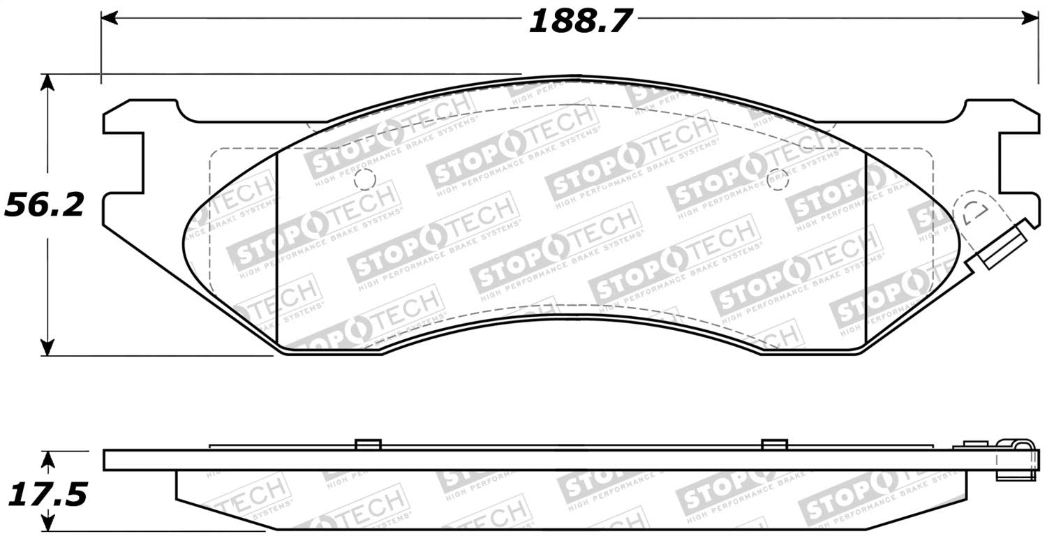 Front StopTech 308.08970 Brake Pads with Shims Street