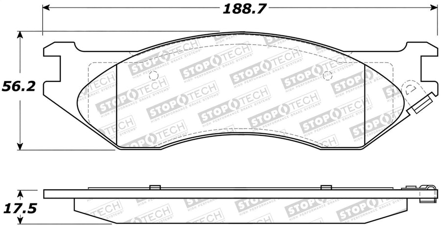 Front StopTech 308.08970 Brake Pads with Shims Street
