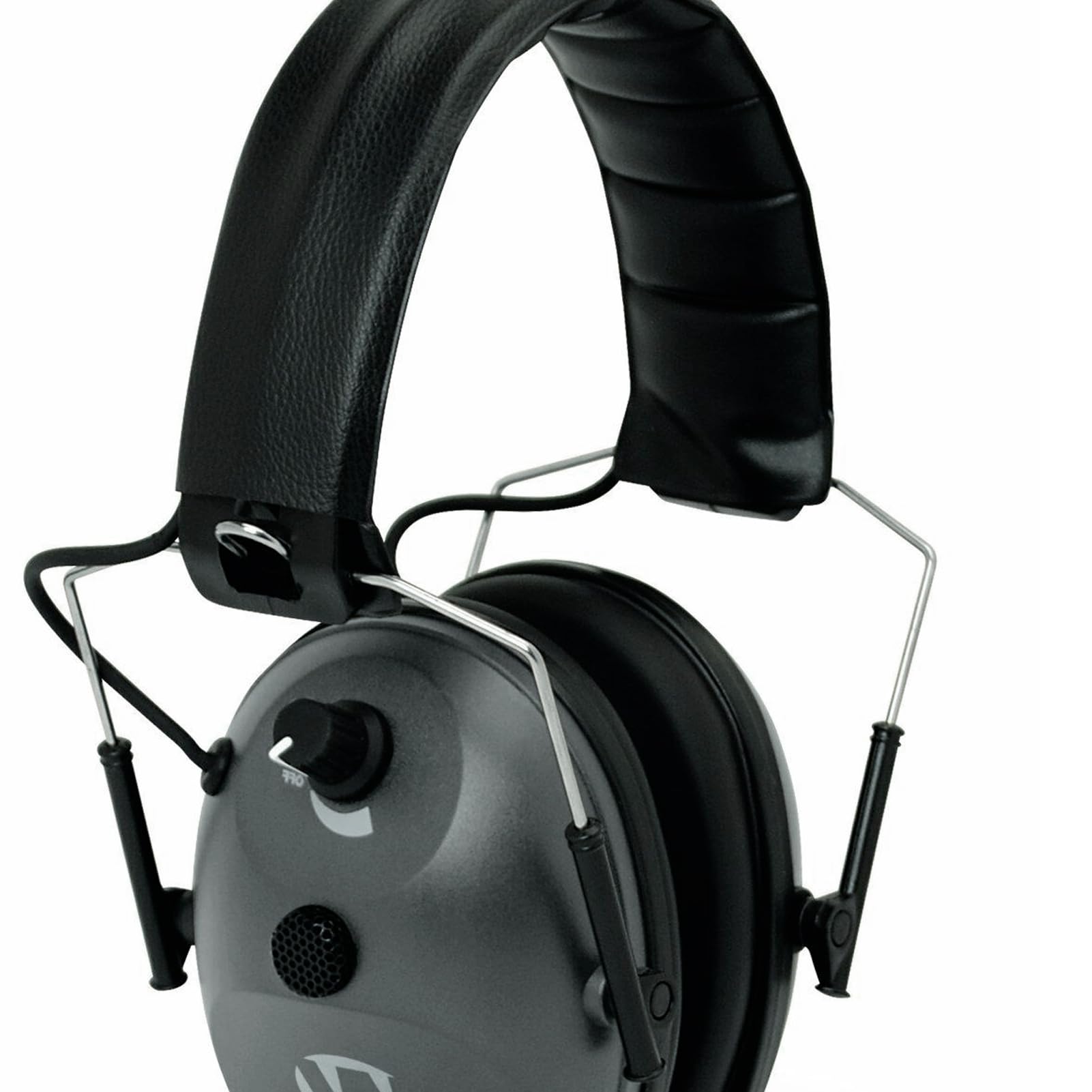 WALKER'S Compact Single Mic Folding Sound-Enhancing Hunting Gun Range Shooting Hearing Protection Electronic Muff with Comfort Headband, 2 AAA Batteries Included