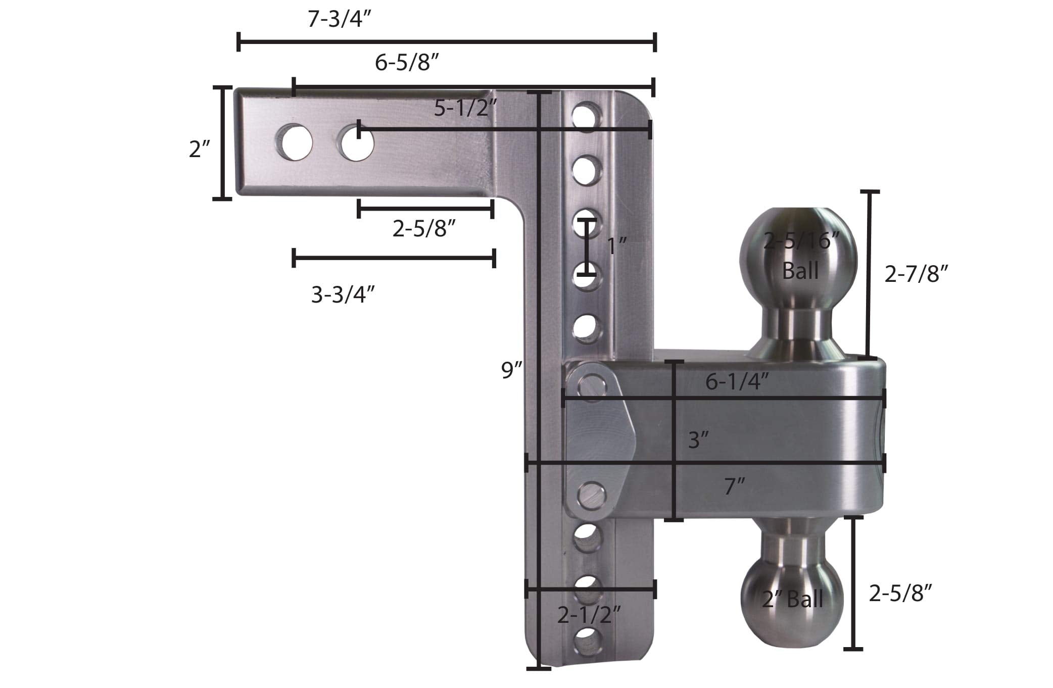 Drop Hitch Receiver Weigh Safe LTB8-2-KA-CER-BLA: 2 Inches Adjustable