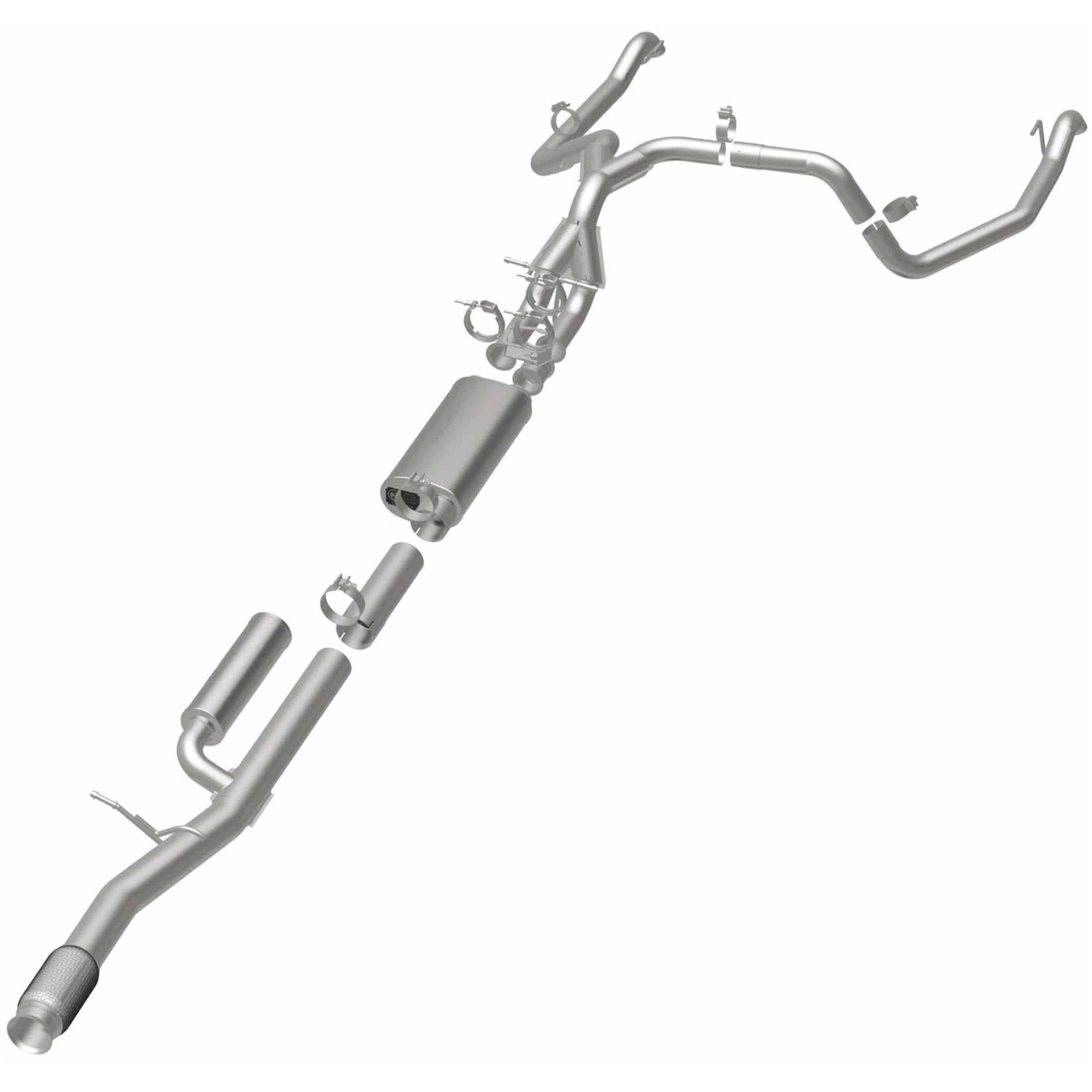 Performance Exhaust System MagnaFlow Kit 19703: Cat-Back, Overland Series, Compatible With 2024-2025 Chevrolet Silverado 1500 6.2L, 2024-2025 GMC Sierra 1500 6.2L, Dual Split Rear Exit