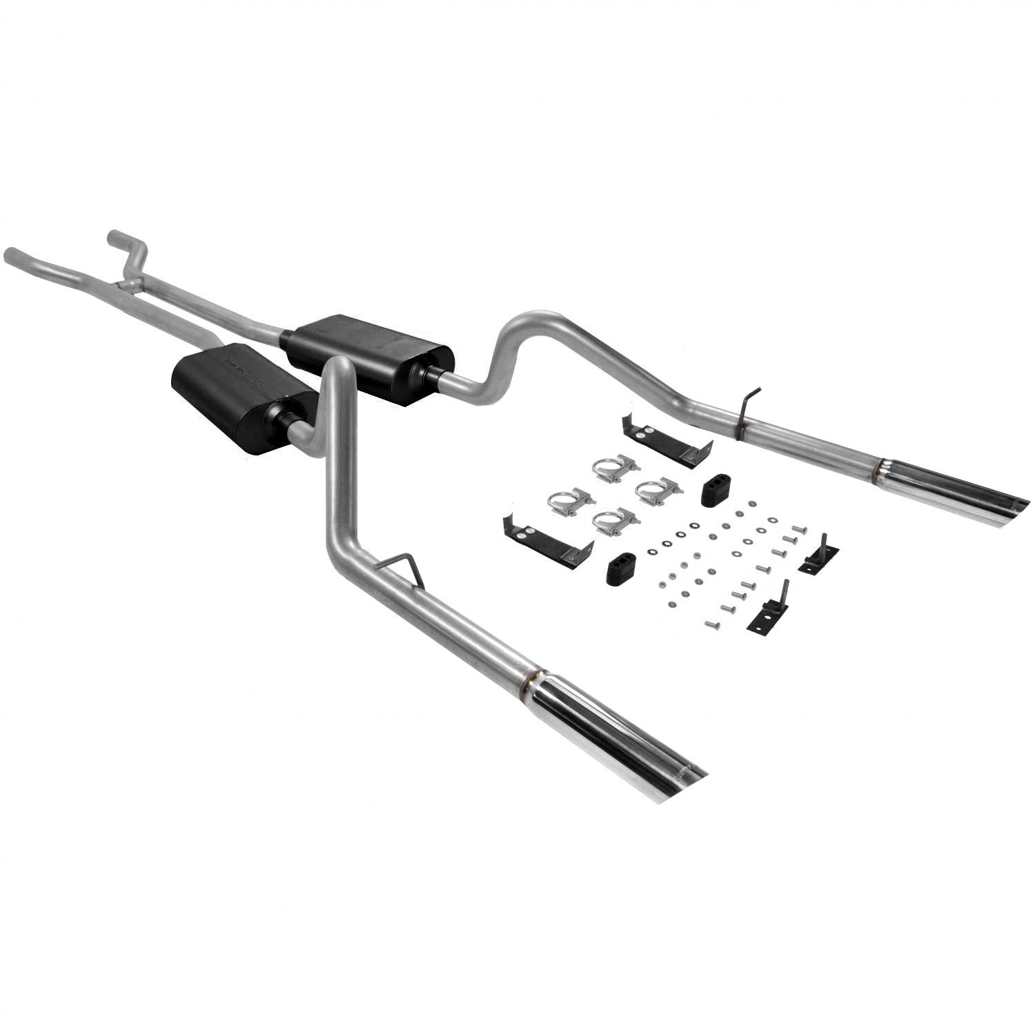 American Thunder Flowmaster 17289 Crossmember-Back Exhaust Kit 2.5 Inch Aluminized Steel Compatible with 1966-1967 Ford Fairlane with V8 engine