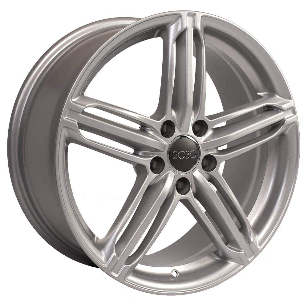 18 Inch OE Wheels AU12 Rim Fits RS6 Style 5x112 18x8 Gloss Silver - Hollander 58840 (1)