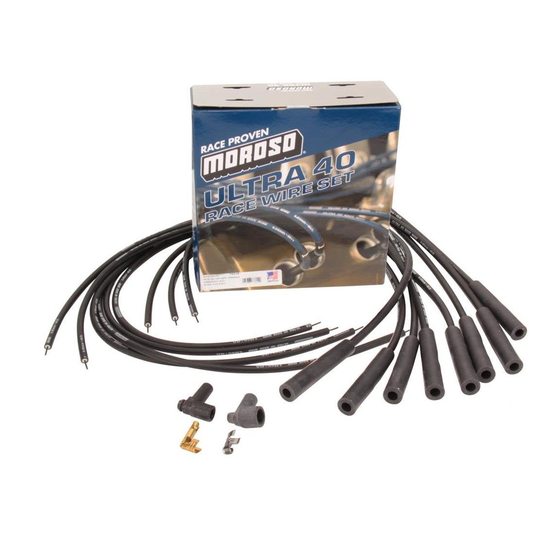 Ultra 40 Moroso Spark Plug Wire Set, Straight Plug Ends, Red