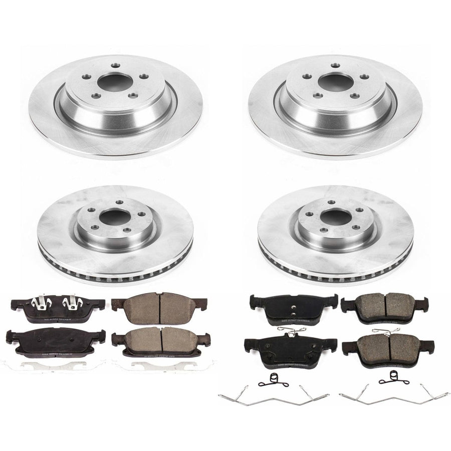 Power Stop KOE7419 Replacement Brake Kit-OE Front and Rear Brake Rotors & Ceramic Pads For Ford Edge 2015-2020 [Model Specific]