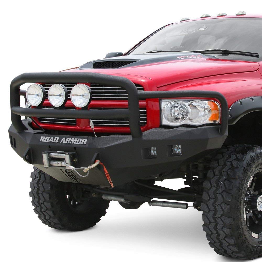 Stealth Road Armor 617F5B Front Winch Bumper Lonestar Guard - Texture Black - Compatible with: 2017-2022 Ford F-250 F-350