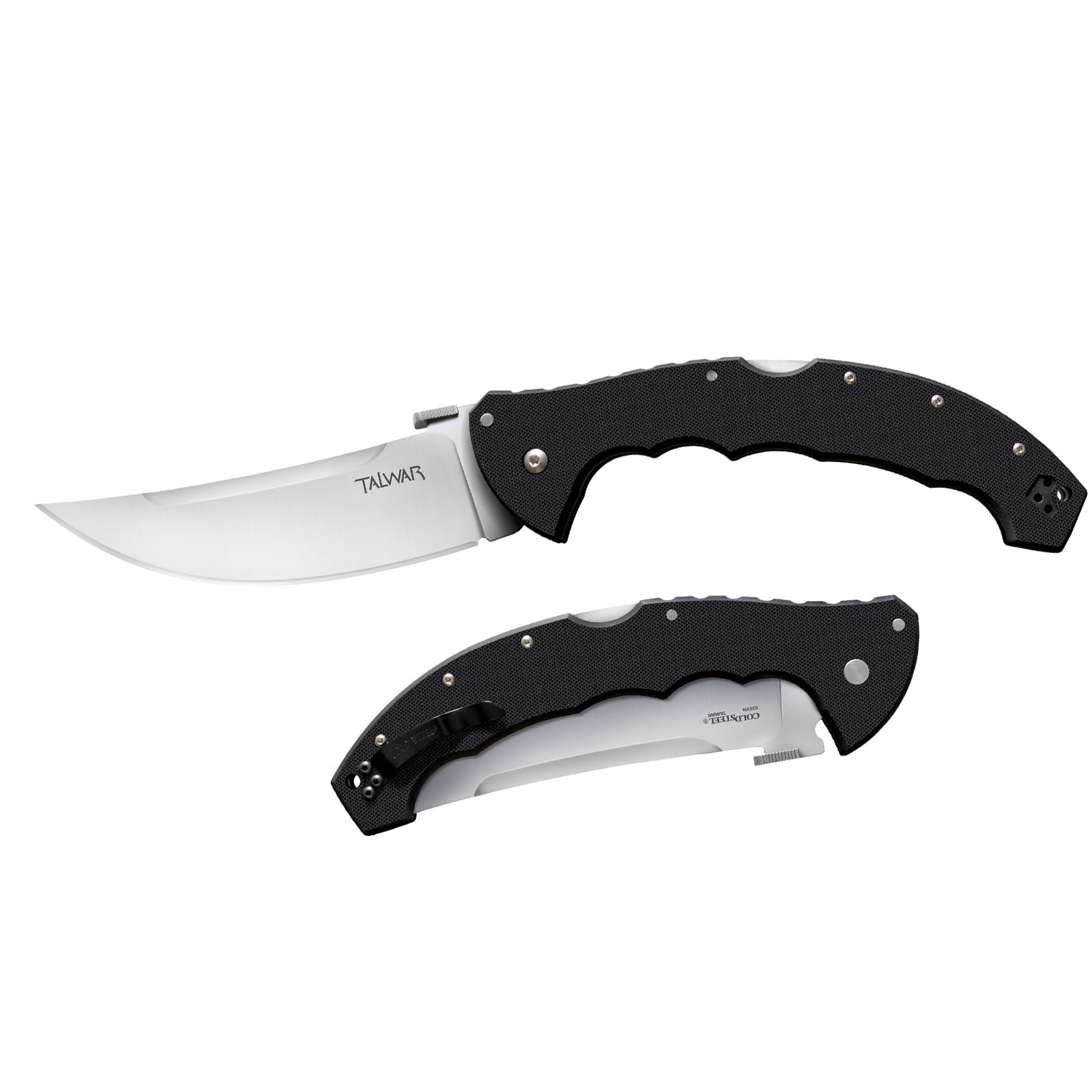 Cold Steel 5.5" Talwar S35VN Steel Ultra-Sharp Plain Blade 7.375" G10 Handle Tactical Pocket Folding Knife with Tri-Ad Locking Mechanism