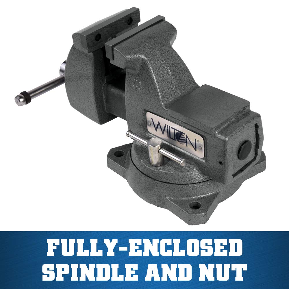 Wilton 4" Jaw Width Mechanics Bench Vise, 4-1/2" Jaw Opening, 3-7/16" Throat (Model 744)