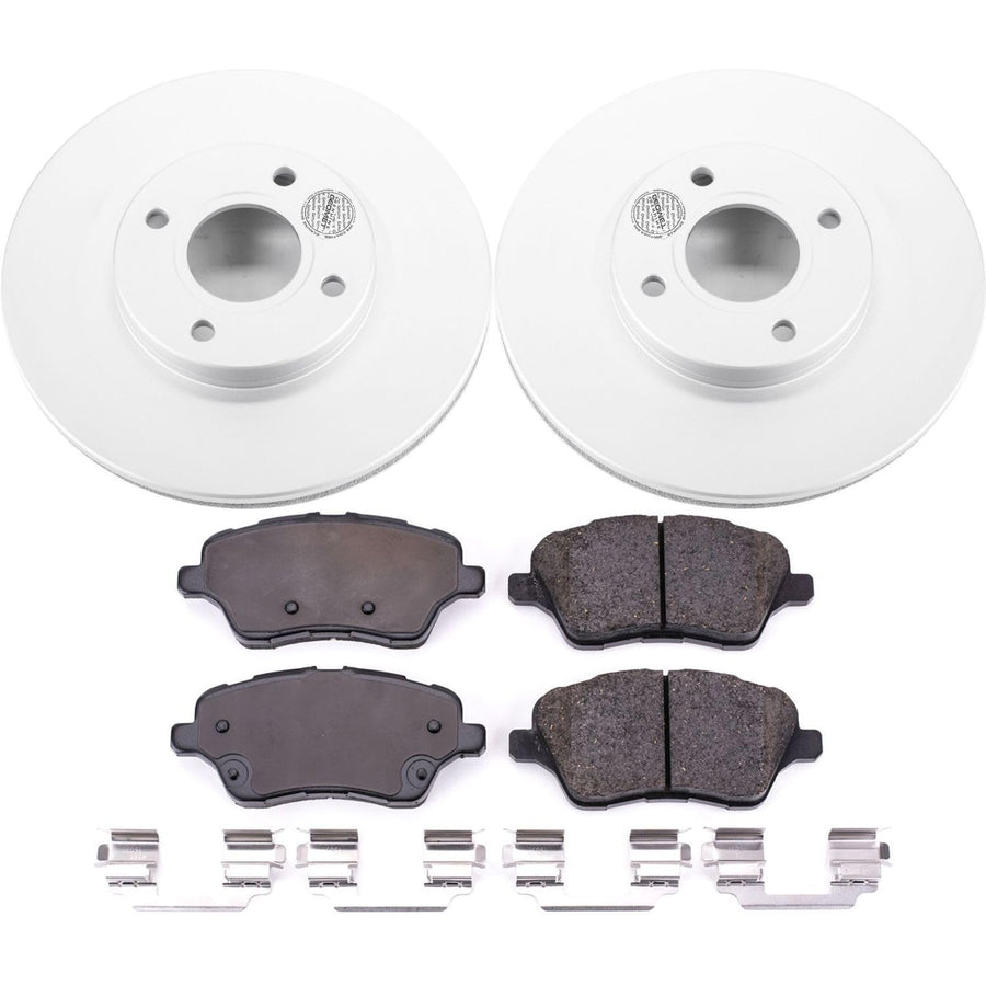 Power Stop CRK6818 Z17 Evolution Geomet Coated Brake Kit For Ford Fiesta 2014-2019 [Model Specific]