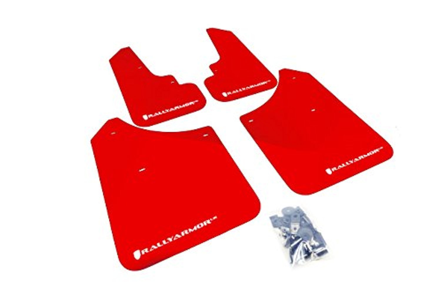 Rally Armor Red, White MF5-UR-RD/WH Mud Flap with Logo (2003-2008 Subaru Forester UR), 1 Pack