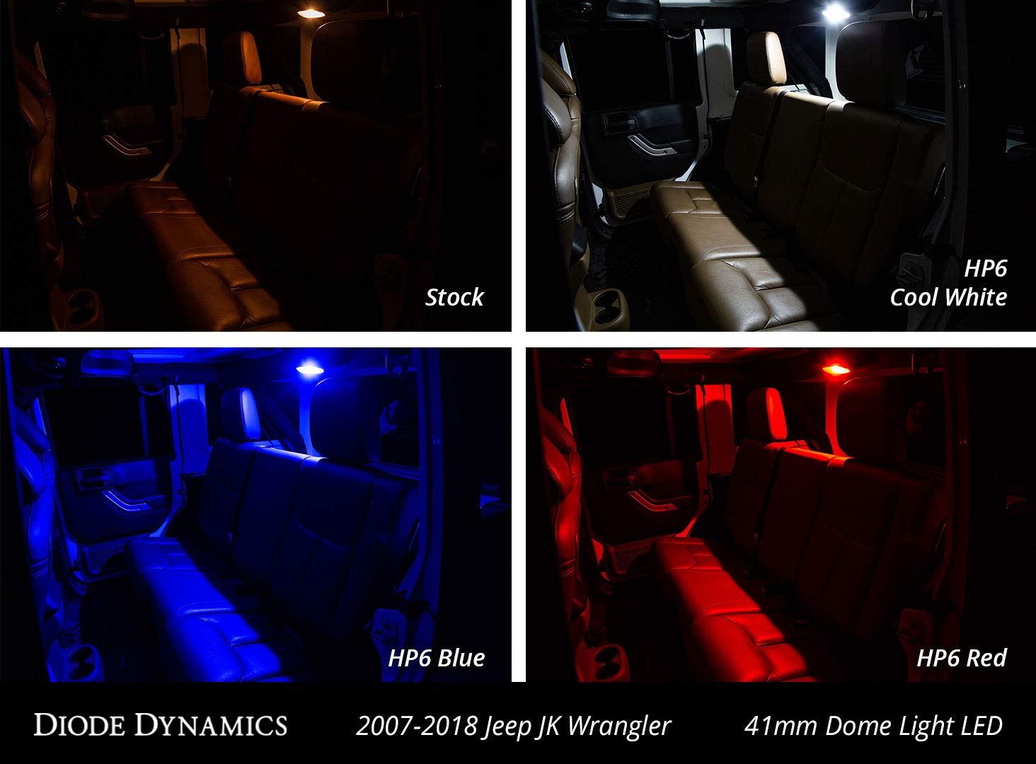 JK Wrangler 4dr Interior Kit Stage 2 Red Diode Dynamics