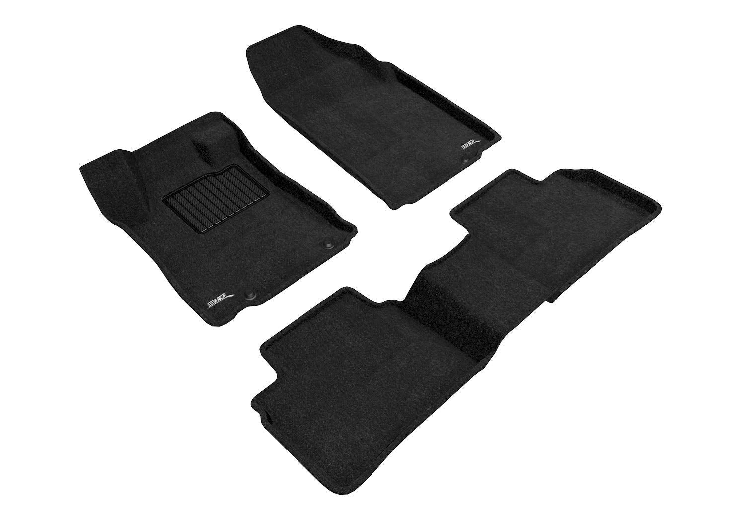 3D MAXpider Elegant Custom Fit Floor Mat (Black) for 2016-2018 Nissan Altima Sedan - 1ST Row 2ND Row