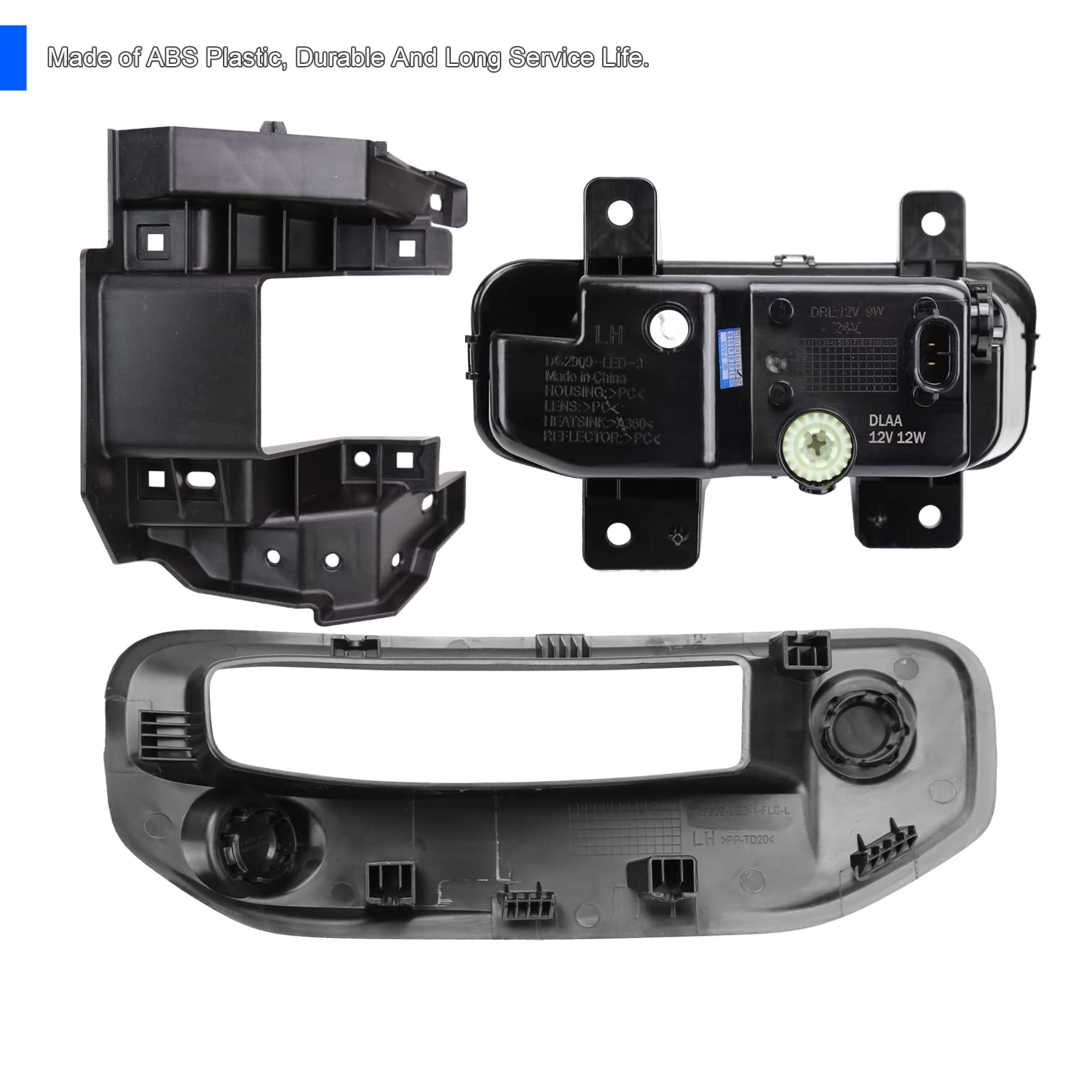 Fog Lamp Spec-D Tuning LED Smoke Lens with Universal Wiring and Switch Compatible with Dodge Ram 1500 2019-2022