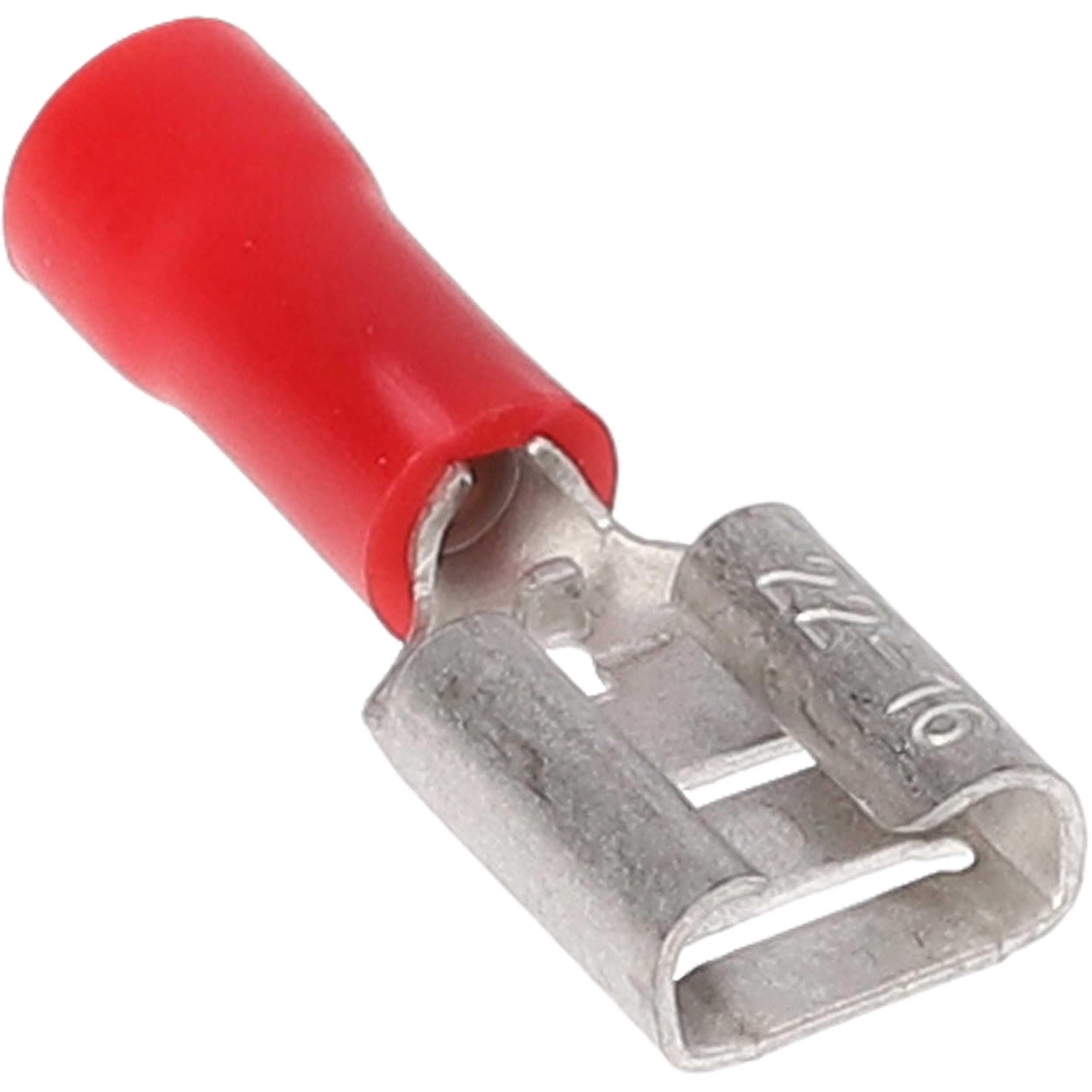 Install Bay 22/18 Gauge Vinyl Female Connector .187, Red (100-Pack)