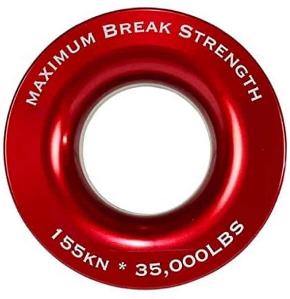 Recovery Ring Overland Vehicle Systems 2.5" 10,000 lb. Red with Storage Bag - T6 6061 Aircraft Grade Aluminum - for Use for Truck, SUV, ATV and UTV