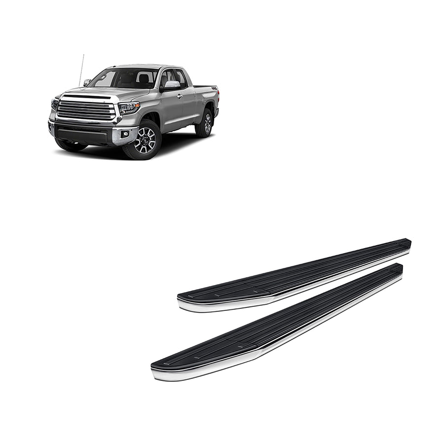 Black Aluminum Black Horse Premium Running Boards Compatible with 2007-2021 Toyota Tundra