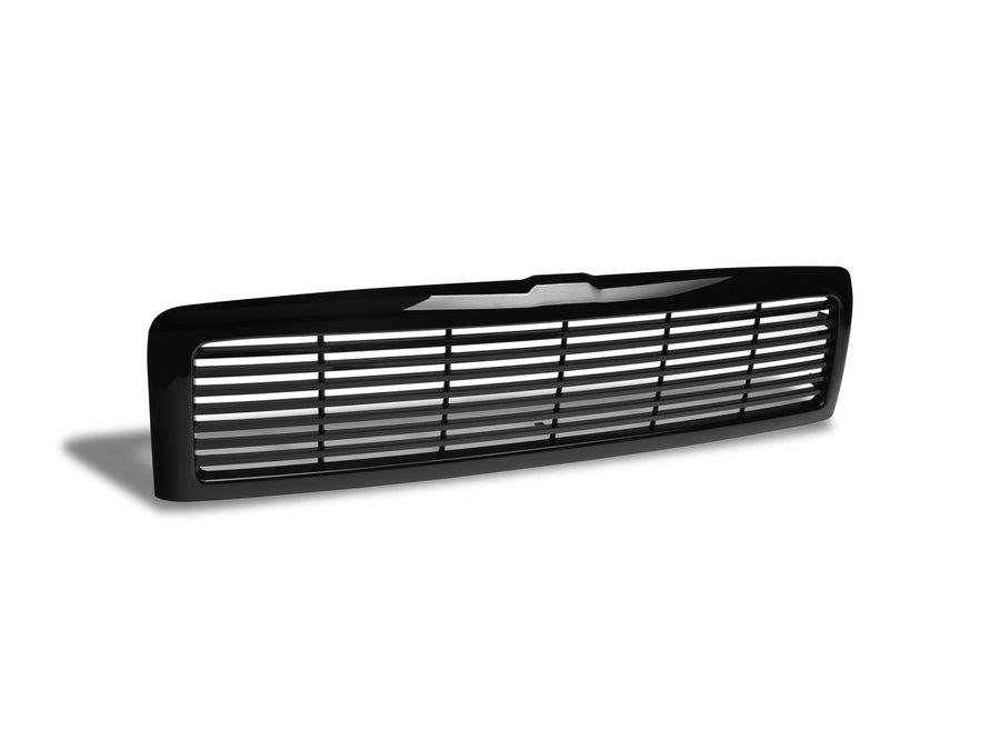 Horizontal Front Hood Grille Armordillo USA 7168404 - Gloss Black Fits 1994-2001 Dodge Ram 1500