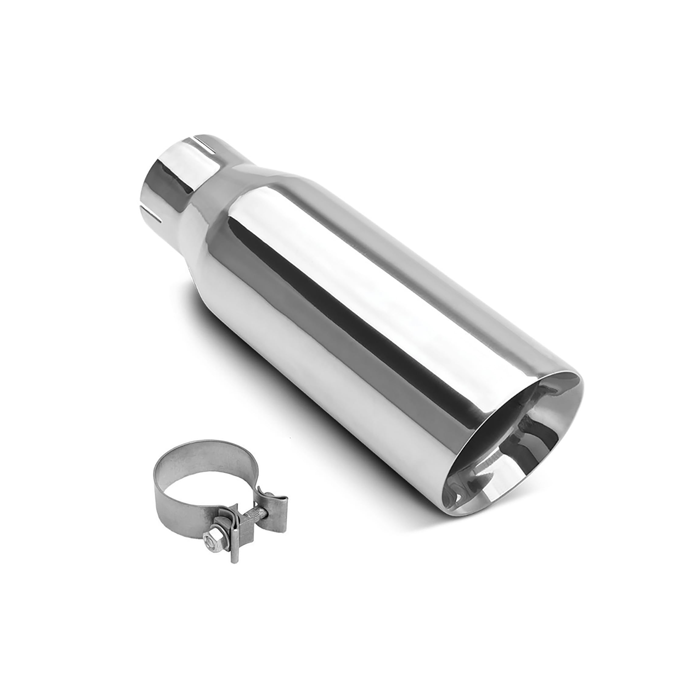Exhaust Muffler Tip Black Horse, 3" inlet,4" outlet and 12" Length Double Wall Stainless Steel Compatible with All Cars, Trucks and SUVs-MT-RR03SS