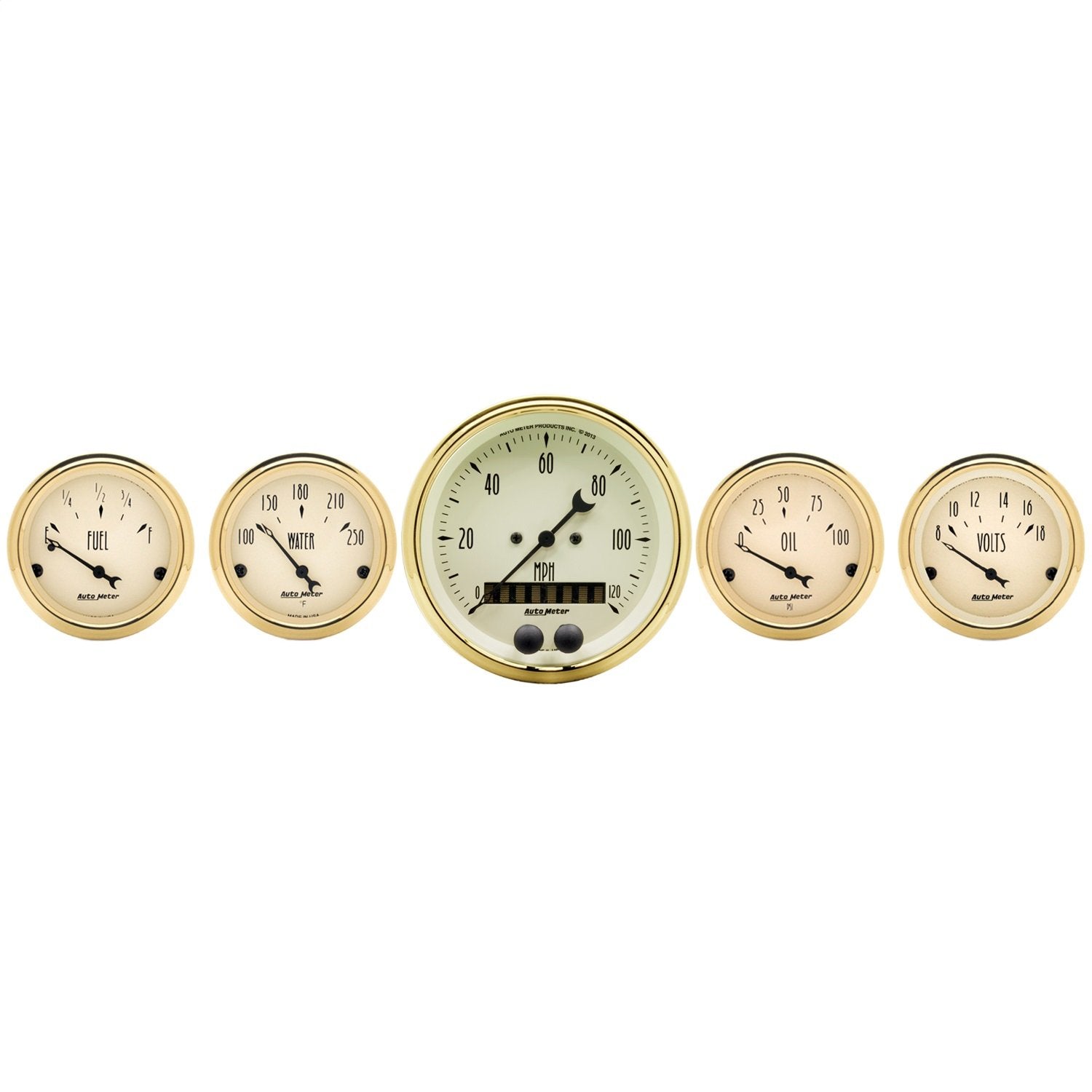 Gauge AutoMeter Kit, 5 Pc., 3 3/8" & 2 1/16", GPS Speedometer, Golden Oldies