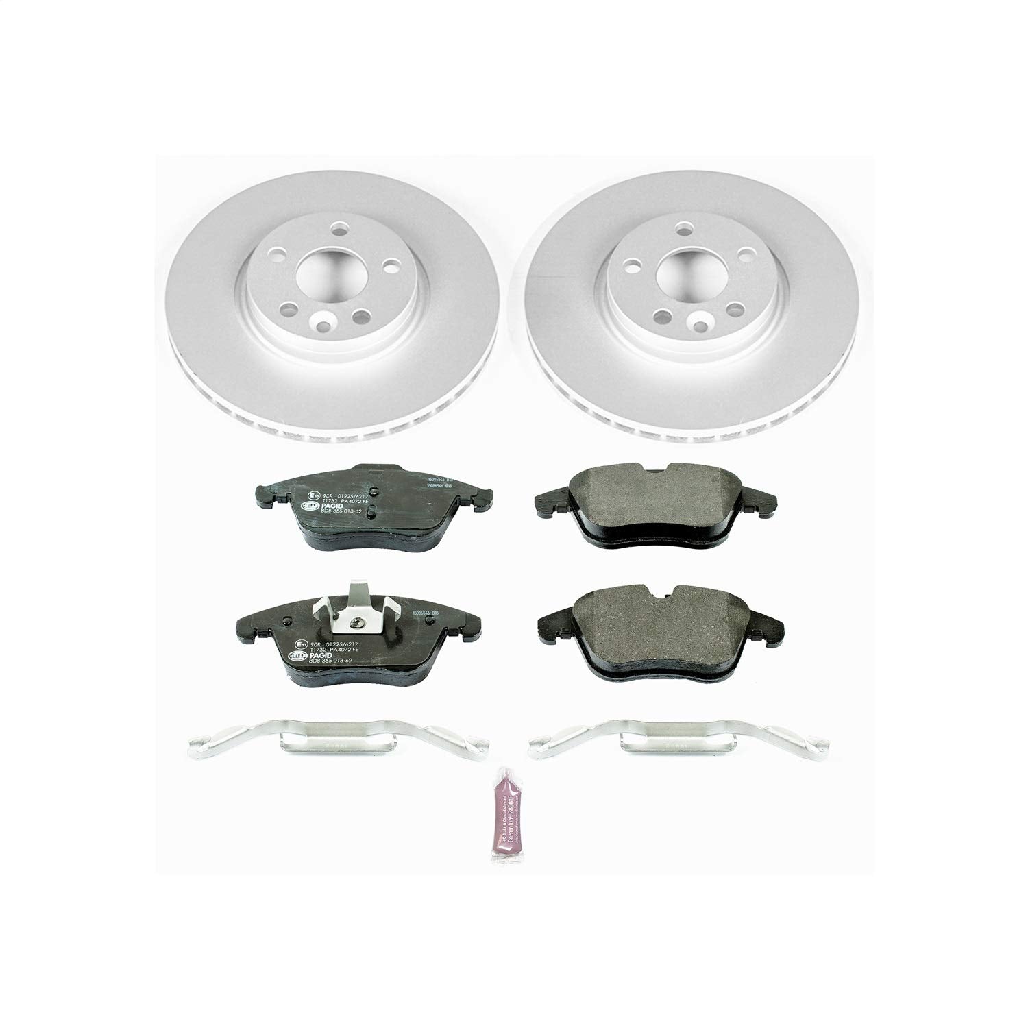 Power Stop ESK5608 Euro-Stop Front Brake Kit For Volvo Land Rover Range Rover Evoque 2012-2015, Volvo S60 2011-2014, Volvo S80 2007-2014, Volvo V70 2008-2010 [Model Specific]