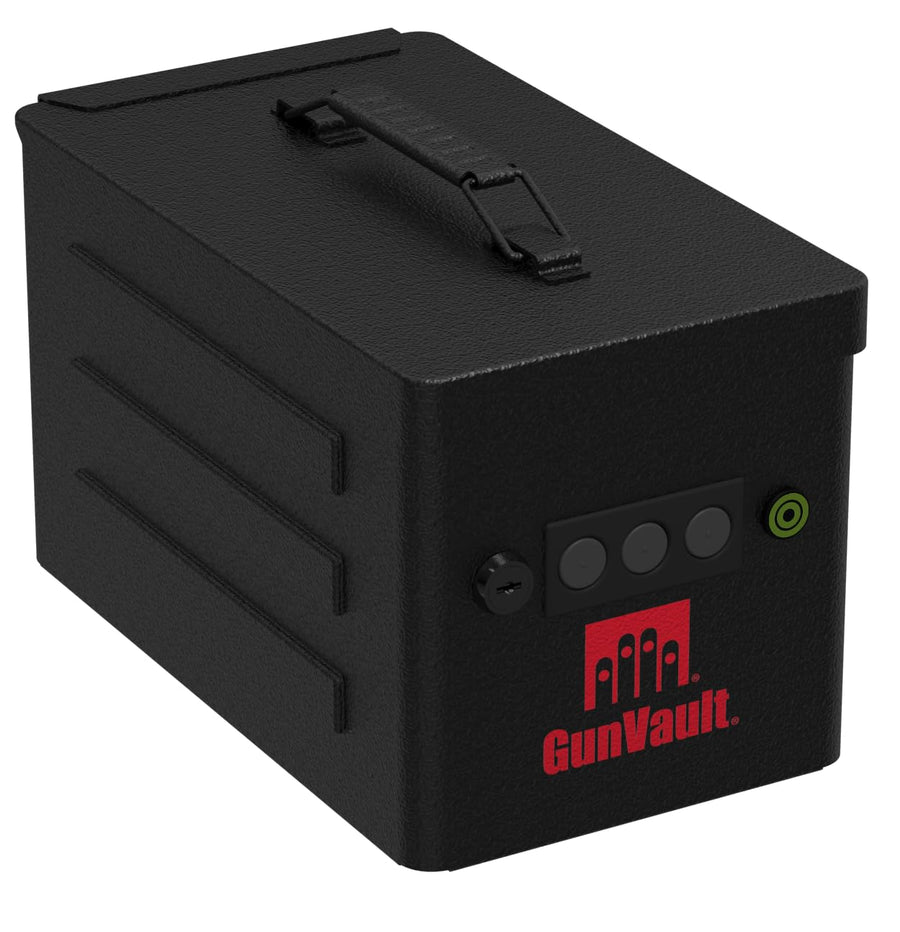 Range Vault GunVault Portable Pistol Safe with Electronic Lock, Solid Steel Construction, Foam Interior, Security Cable & TSA/CA DOJ Approval – Holds 2 Handguns & 7 Magazines