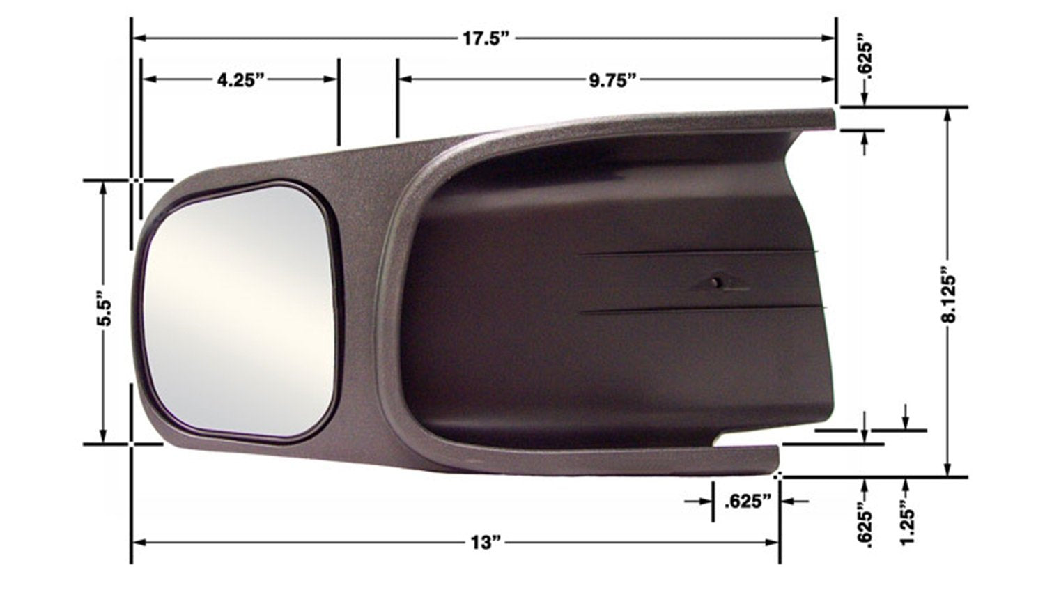 Passenger Side CIPA 10702 Custom Towing Mirror - Dodge