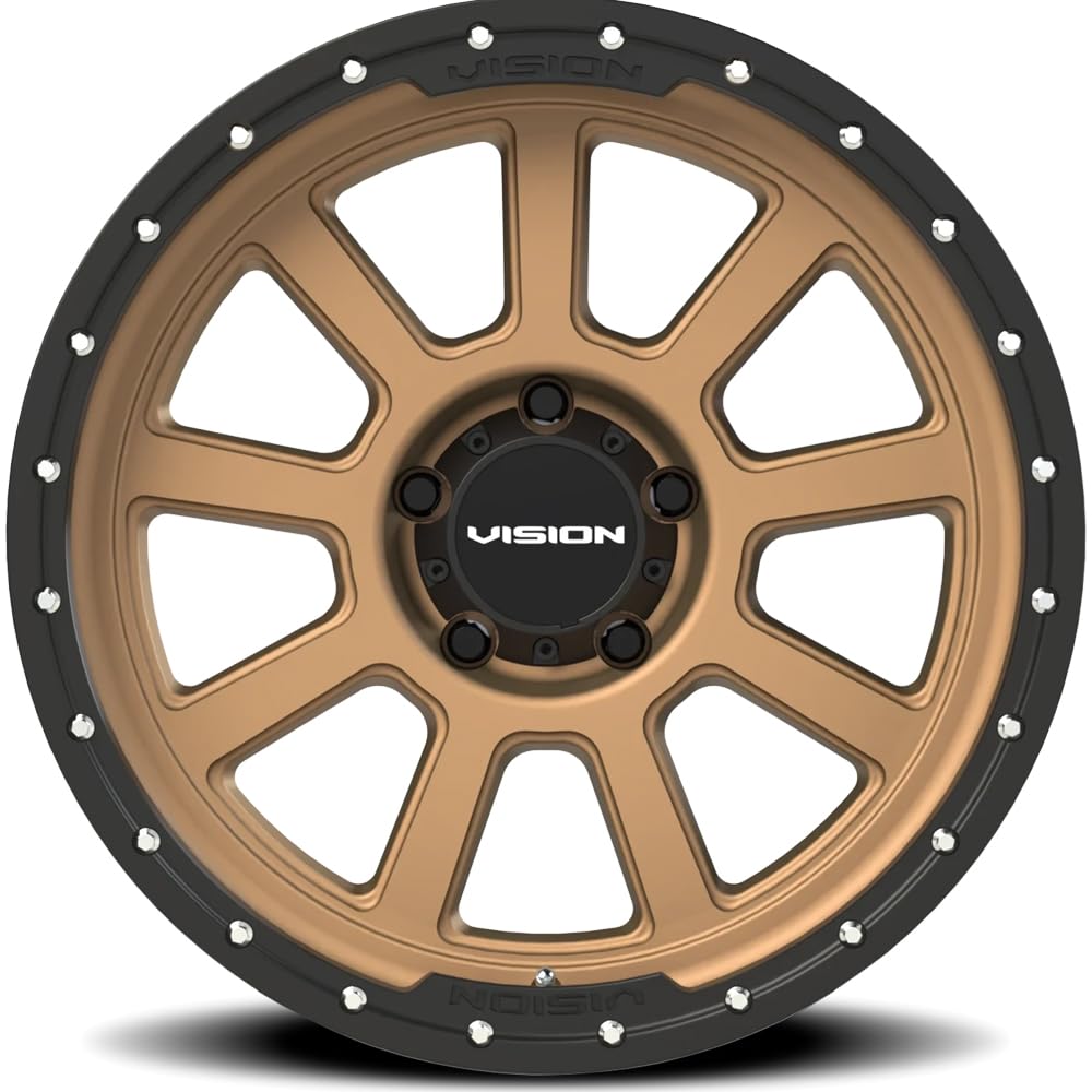 350 OJOS Vision Custom Wheel - 18x9, 12 Offset, 5x150 Bolt Pattern, 110.2mm Hub - Bronze with Black Lip Rim