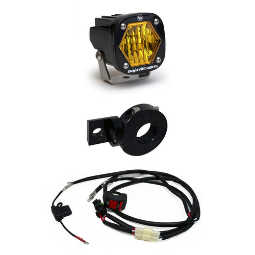 Baja Designs S1 LED Light Kit Auxiliary Moto Electric Start Pit Bike (Wide Cornering; Amber Lens)