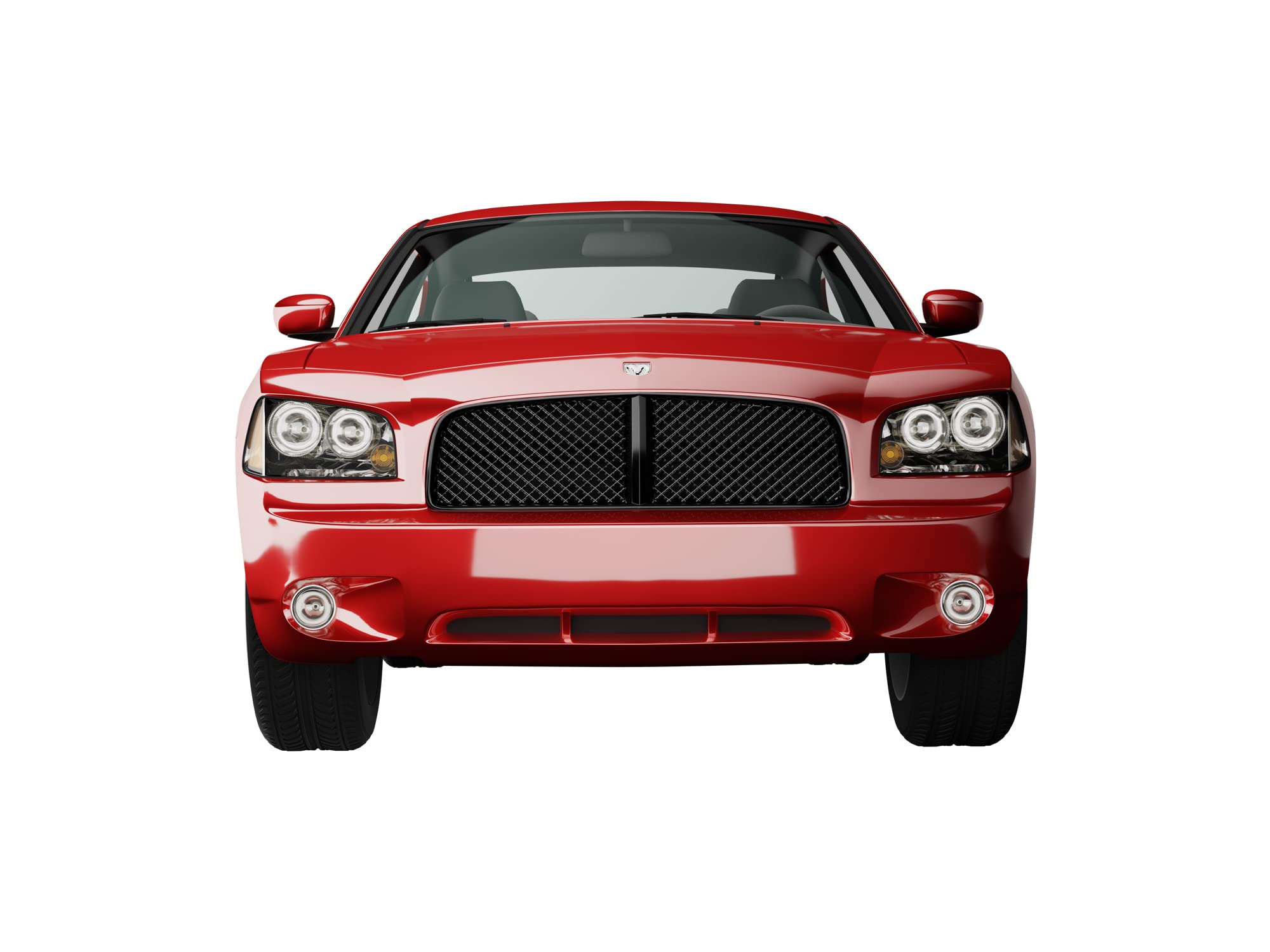 7147652 Armordillo USA Mesh Front Hood Grille - Gloss Black Fits 2005-2010 Dodge Charger