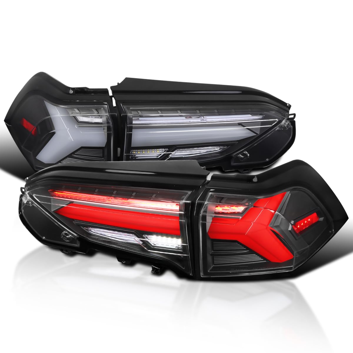 Black LED Sequential Tail Lights SPEC-D TUNING Compatible with 2019-2023 Toyota RAV4, Left + Right Pair Assembly